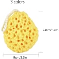 Miniatyrbilde 2 av 5: Kroppsvaskesvampsett med 3 myke naturlige fiber Honeycomb Texture Ex