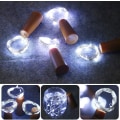 Miniatyrbillede 2 af 3: Vinflaske lampe fe lampe kobbertrådslampe kork ledning DIY dekoration jul 12 stk 2 meter 20 lys, hvid