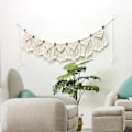 Miniatyrbillede 5 af 5: Mkouo Macrame Vægophæng Gobelin Banner Kvast Girlande Bomuld
