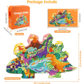 Miniatyrbillede 3 af 5: Dinosaur Jigsaw Puzzle til børn, 105 brikker puslespil med La