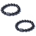 Miniatyrbillede 1 af 5: 2 stk. Sorte Obsidian Drage Phoenix Perler Par Armbånd B