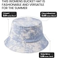 Miniatyrbillede 5 af 5: Tie Dye Bucket Hat - Vendbar solhat til kvinder til udendørs brug på stranden, Ligh