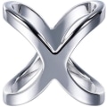 Miniatyrbilde 3 av 5: 2 stk (gull+sølv) X-formet dame jente mote skjerf ring bu