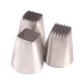 Miniatyrbillede 1 af 5: 3 stk. X-Large Piping Tips Sæt, Rustfrit Stål Firkantet Rund Frosti