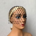Miniatyrbillede 5 af 5: Fuglebur Slør til Brude Bryllup Hovedbånd Netting Bachelorette Pa