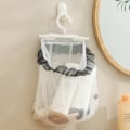 Miniatyrbilde 3 av 5: Mesh klesvaskurv - 360 graders roterende klesklypepose med håndtak