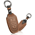 Miniatyrbilde 1 av 5: Brun skinn bilnøkkelveske deksel for Peugeot 3008 208 508 Citroen