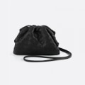 Miniatyrbild 3 av 5: Pu Woven Bag Satchel Cloud Mini Läder Clutch Bag Svart
