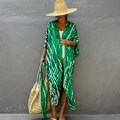 Miniatyrbillede 1 af 2: Stilful Tie Dye Åben Front Lang Kimono Badetøj Cover up