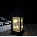 Miniatyrbild 3 av 3: LED-lykta, utomhus, dekorativ lykta, hängande eller stående, H 20 cm, svart