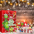 Miniatyrbillede 4 af 5: 1 stk. adventskalender 2023 Grinch-design blindboks sjov julekalender