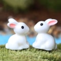 Miniatyrbild 3 av 5: Set med 10 miniatyr kanin prydnader för fe trädgård