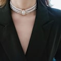 Miniatyrbild 3 av 5: Bröllopssvit Pärlhalsband 3 rader choker Simulering Pärla