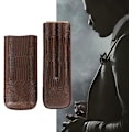 Miniatyrbillede 2 af 4: 1 stk. læder cigar etui - brunt PU læder 2 finger cigar bæretaske