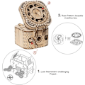 Miniatyrbillede 4 af 5: Træmodelbyggesæt 3D-puslespil Skattekiste / Æske, 3D-træmekan