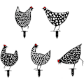 Miniatyrbillede 1 af 5: 5 stk. realistiske høns havedekoration kylling ornament kylling silho