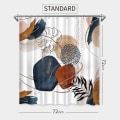 Miniatyrbilde 3 av 5: Abstrakt dusjforheng Boho Mid Century Navy Blue Gold Colorful