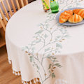 Miniatyrbillede 2 af 5: Rund dug 140cm linned & bomuld anti-plet vaskbar beige T