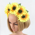 Miniatyrbilde 3 av 4: 1 stk Solsikke Hodebånd Boho Blad Blomsterkrans Daisy Hårkrans