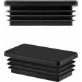 Miniatyrbillede 2 af 3: 6 stk. prop til rektangulært rør, hætte 60x30 mm sort, plastik endestykke