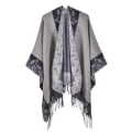Miniatyrbillede 3 af 4: Orange Shawl til kvinder - Fashion Street Jacquard Split Varm Frakke Udendørs