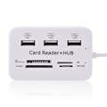 Miniatyrbild 5 av 5: USB 2.0 Minneskortläsare + USB Hub (Hög hastighet) Vit