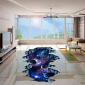 Miniatyrbillede 4 af 5: Galaxy Wall Decal Fjernelselige Rum Gulv Stickers Magisk Kunst 3D M