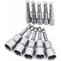 Miniatyrbilde 1 av 5: 10 stk skrutrekkerhylseadapter 6-19 mm sekskantet krom vanadium