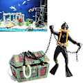 Miniatyrbillede 1 af 5: Skattejæger Ornament Akvariefisk Actionfigur Dykker Scuba