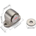 Pikkukuva 5 / 5: (2 kpl) Magneettinen oviseinänpysäytin lukitusruuvitukella
