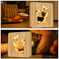 Miniatyrbillede 3 af 3: Træ LED-lamper til soveværelse, kreative 3D-bordlamper, tykke sengelamper, varm og stille lille lampe med USB-kabel, bedste hjemmegav (kat)