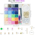 Miniatyrbillede 4 af 5: 6000 stk lerperler til armbåndsfremstilling, 24 farver Flat Preppy Be