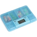 Miniatyrbild 1 av 5: Multi-larm Timer Bärbar Pill Box 4 Grid LCD Digital Pill Organ