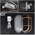 Miniatyrbillede 3 af 3: Udendørs væglampe i industriel stil - Retro bådlampe - Ovalt kighul - Elliptisk lampe - Loftslampe - Væglampe til indendørs og udendørs brug - E27