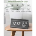 Miniatyrbild 2 av 5: Trädigital väckarklocka, digital klocka med snooze/datum/temper