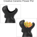 Miniatyrbillede 4 af 5: 9,5 CM Sorte Keramiske Blomsterpotter, Sukkulente Plante Blomsterpotter, Min