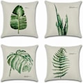 Miniatyrbilde 1 av 5: Set med 4 putetrekk 45 x 45 cm Polyester og lin dekorative