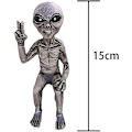 Miniatyrbillede 2 af 3: Alien Statue, Udenjordisk Have Statue Figur, Alien Statue til Havedekoration, Grå - Alien - Indendørs og Udendørs Dekoration 2 Stykker