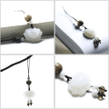 Miniatyrbilde 5 av 5: Jade nøkkelringer 2 stk håndvevde lotus jade nøkkelringer charms deco