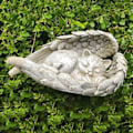 Miniatyrbilde 4 av 5: Dyrestatue katt engel statue grav ornament grav