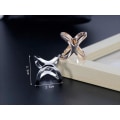 Miniatyrbilde 5 av 5: 2 stk (gull+sølv) X-formet dame jente mote skjerf ring bu