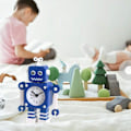 Miniatyrbillede 5 af 5: Robotvækkeur, rustfrit metal lydløs vækkeur med blinkende