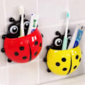 Miniatyrbillede 2 af 4: Badeværelse Cartoon Ladybug Sugkop Tandbørsteholder，pink