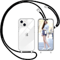 Pikkukuva 1 / 5: Kaulakoru iPhone 15 pro max:lle, ruusukullanvärinen suojakotelo