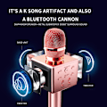Miniatyrbild 3 av 5: Trådlös Bluetooth Karaoke Mikrofon, 3 i 1 Bärbar Handhållen Ka