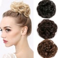 Miniatyrbillede 1 af 2: Messy Bun Hårstykke Krøllet Stor Bun Bun Extension Syntetisk Mess