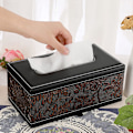 Miniatyrbild 4 av 4: Rektangulär Tissue Box i Läder - Stilren Tissue Box Hållare med Magnetisk Botten, Dekorativ PU Tissue Box för Sminkbord