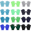 Miniatyrbild 1 av 4: Magiska barnhandskar - 12-pack gradientfärger vinter barnhandskar stretch helfingerhandskar för pendling lek löpning