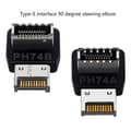 Miniatyrbillede 5 af 5: Computer Motherboard Type-e Usb 3.1 Type-e Interface 90 Graders Styrevinkel Albue Front Type-c Installer