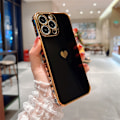 Miniatyrbild 5 av 5: iPhone 16 Pro Max Skal Flicka Kvinnor Flickigt Kärlekshjärta Lyxigt Guld Mjukt Skydd Kameraskydd Silikon Stöttåligt Telefonskal för iPhone 16 Pro Max iPhone16 pro max